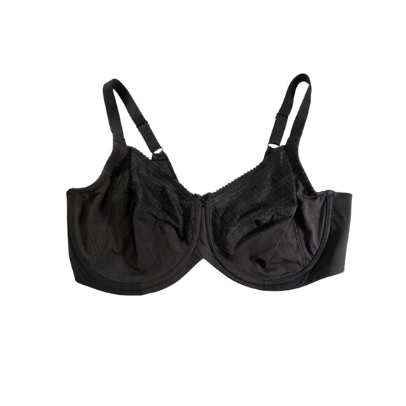 Lilyette Minimizer Bra 42DD Lace Trim Underwire 0434 Black - Picture 10 of 10